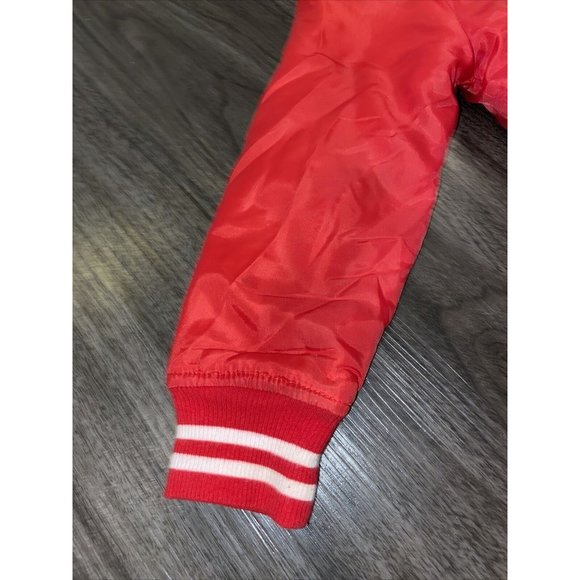 Disney Vintage Mickey Mouse UNISEX Varsity Jacket Hood Red White Stripes  Sz 3T - Picture 9 of 10